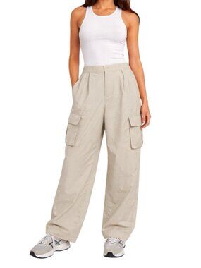 NWT WILO The Label Anthropologie Wide Leg Parachute Fly Cargo Pants Womens L